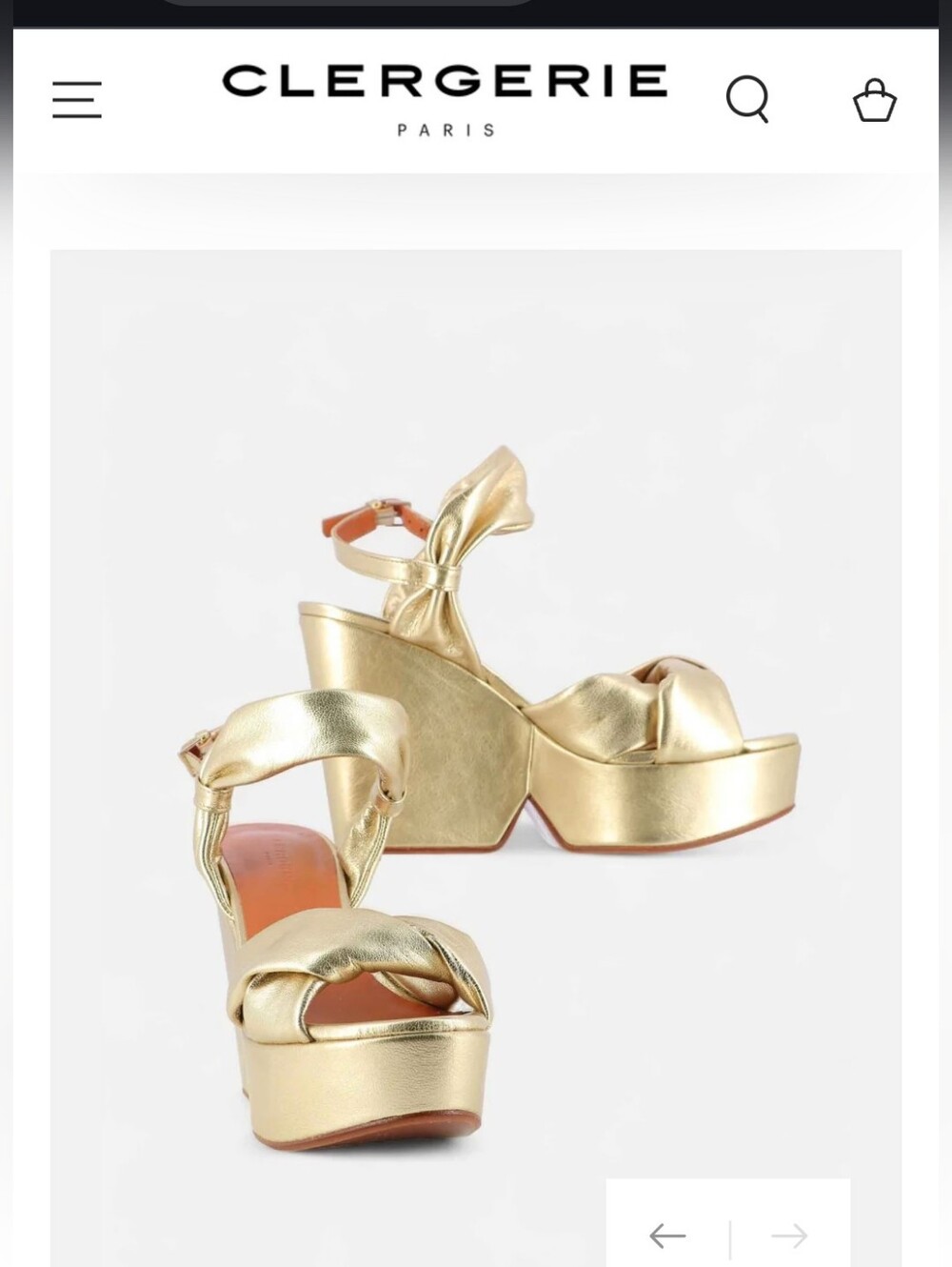 Robert Clergerie Metallic Gold Knotted Platform Wedges